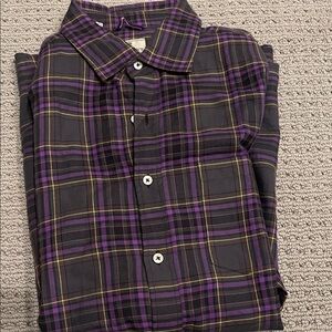Mason Men's Purple and Yellow Plaid Shirt